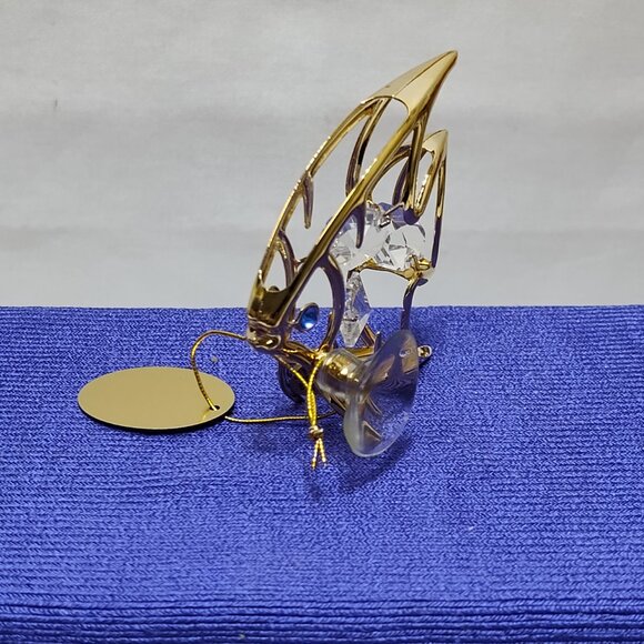 Crystal Delight 24K Gold Plated Angel Fish Suncatcher Suction Cup Mount Window - Picture 3 of 8